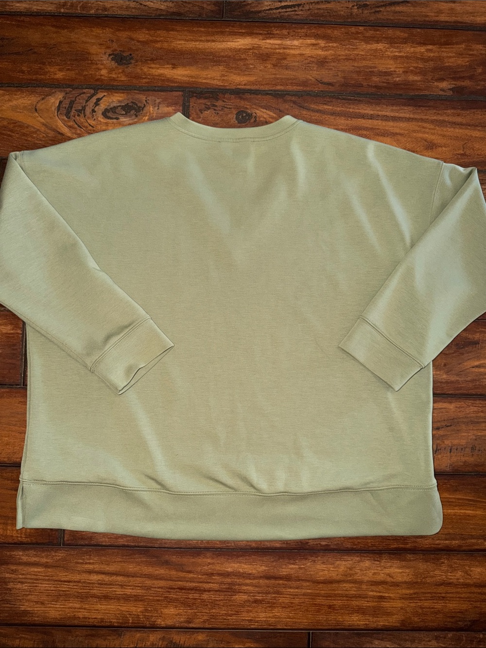 Jones & Co Relaxed V-Neck Sweatshirt in Light Olive - Picture 4 of 5